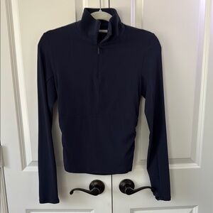 Athleta Navy Blue Transcent Half-Zip top, Size S, EUC!!!